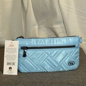 Lug Metro XL wristlet metallic bubble blue NWT